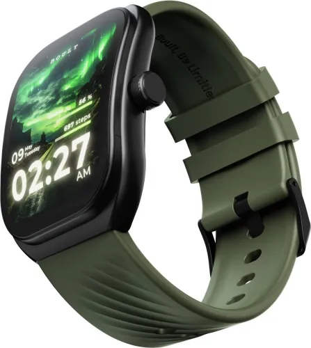 Image of Boult 3D Curved HD Display, Working Crown, 190+ Smartwatch (Jade Green Strap, Free Size).
