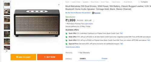 Image of Boult RetroAmp Z30 Dual Drivers 30W Speaker
