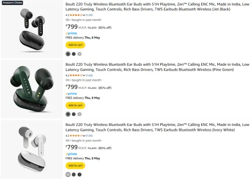 Image of Boult Z20 Truly Wireless Ear Buds Flat 85% Discount