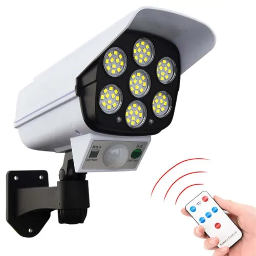 Image of BOVTY Plastic Solar Light Outdoor 77 Led Motion Sensor Security Camera Shaped Wall Lamp,Waterproof, Rotatable For Home,