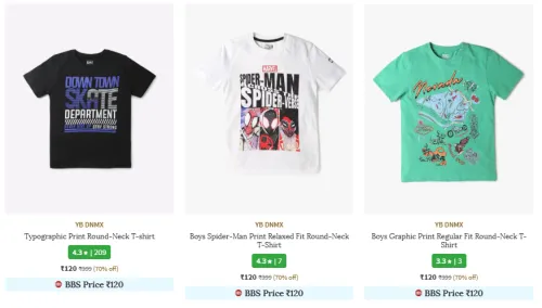 Image of Boys Clothing @ Under ₹199 | Start ₹120