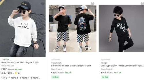 Image of Boy's T-shirts at minimum 80% Discount