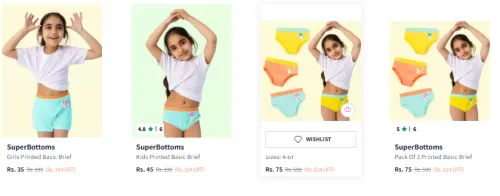 Image of Branded Girls Antimicrobial Bamboo Mid-Rise Bloomers Starting @ ₹35