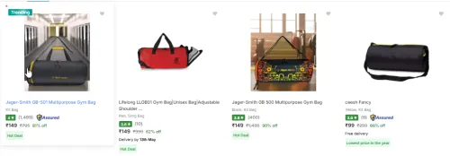 Image of Branded Gym Bag (Kit Bag) Starting At ₹149