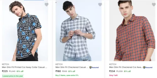 Image of Branded Men Casual Shirt Upto 81% Discount