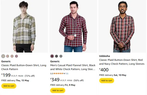 Image of Branded Men's Casual Shirt Starting Price At @ ₹199