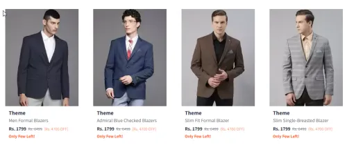 Image of Branded Men's Solid Formal Blazer Starting At @₹1799