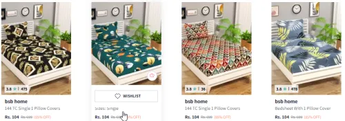 Image of Branded Microfiber Single Bedsheet with 1 Pillow Starting Price At @ ₹104