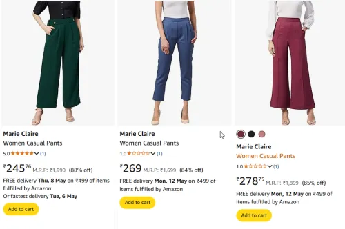 Image of Branded Women Casual Pants Starting Price At @ ₹245