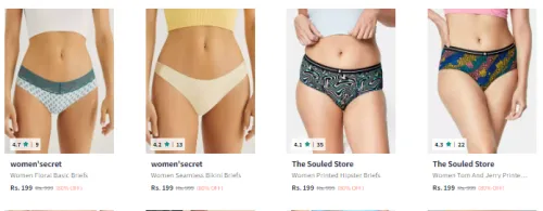 Image of Branded Women Printed Hipster Briefs up to 86% Discount