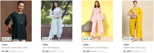 Image of Branded Women's Dobby Pleated Kurti Upto 85% Discount