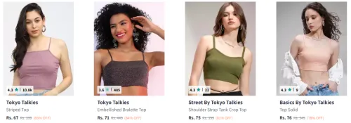 Image of Branded Women'S Striped Crop Top Minimum 85% Discount