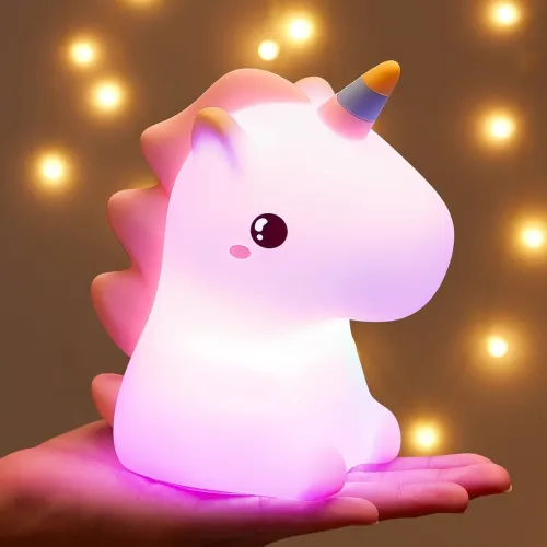 Image of BRIGATTES Silicone Unicorn Night Light Rechargeable LED Lamp