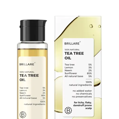 Image of Brillare Tea Tree Hair Oil For Itchy, Flaky Scalp For Men & Women (100 ML)