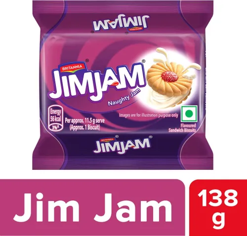 Image of BRITANNIA Treat Jim Jam Cream Sandwich (138 g)