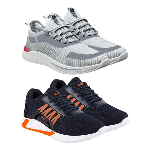 Image of BRUTON Men’s Sports & Running Shoes (Combo Pack of 2)