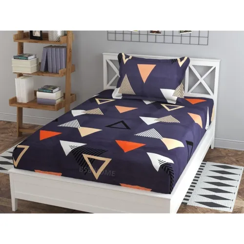 Image of BSB HOME 100% Cotton 160 TC Single Bedsheet with 1 King Size Pillow Cover