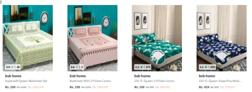Image of bsb home Bedsheet Starting At @₹299
