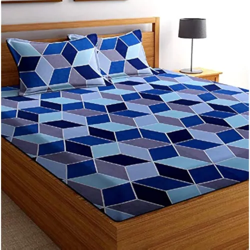 Image of BSB HOME® Glace Cotton 160 TC Football Printed Double Bedsheets with 2 King Size Pillow Cover.