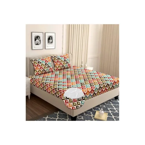 Image of BSB HOME Glace Cotton Elastic Fitted Bedsheet with 2