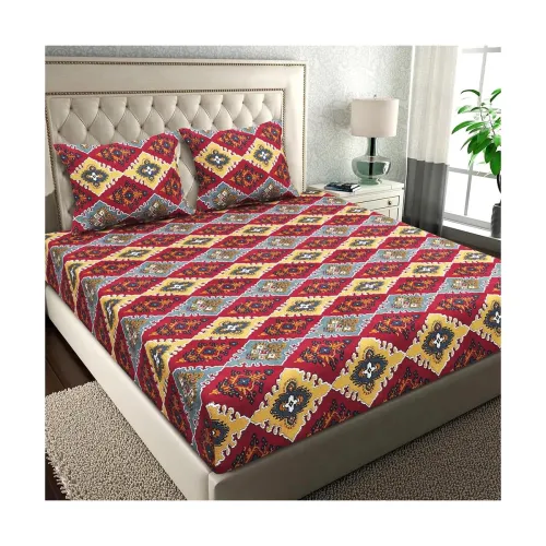 Image of BSB HOME Microfiber Jaipuri Print Double Bedsheet