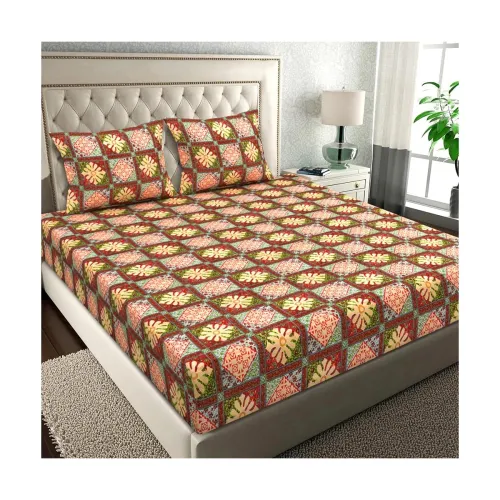 Image of BSB HOME Pure Microfiber Jaipuri Rjasathani Print Bedsheet 