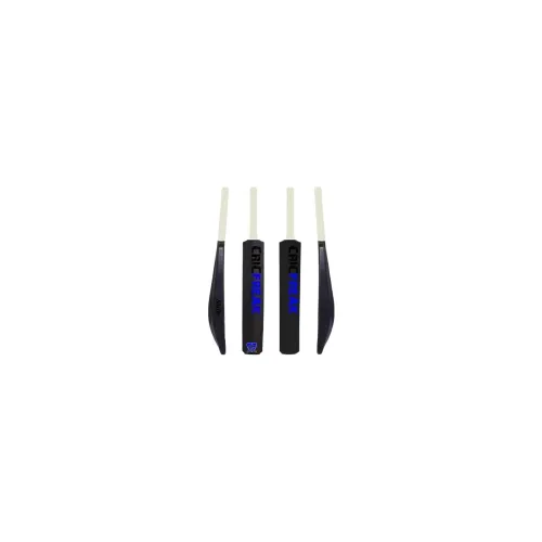Image of BSM Cricfreak Blue Sticker Heavy Duty Black Cricket Bat with Comfortable Rubber Grip