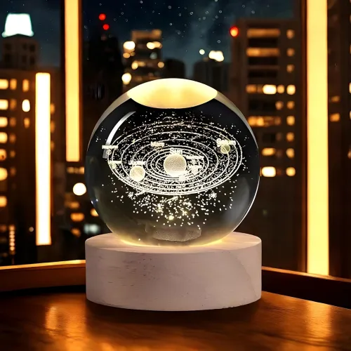 Image of BTfash 3D Solar System Crystal Ball Night Light