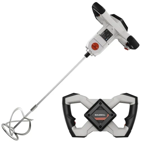 Image of Buildskill 1400W Concrete Mixer (Dual Speed, 1010RPM, 140mm Stirrer)