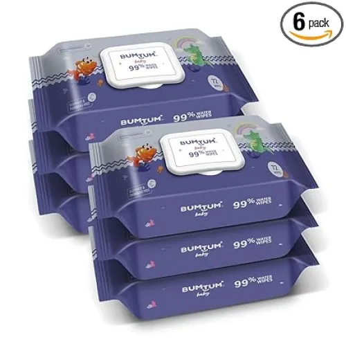 Image of Bumtum Baby Gentle 99% Pure Water Soft Moisturizing Wet Wipes With Lid