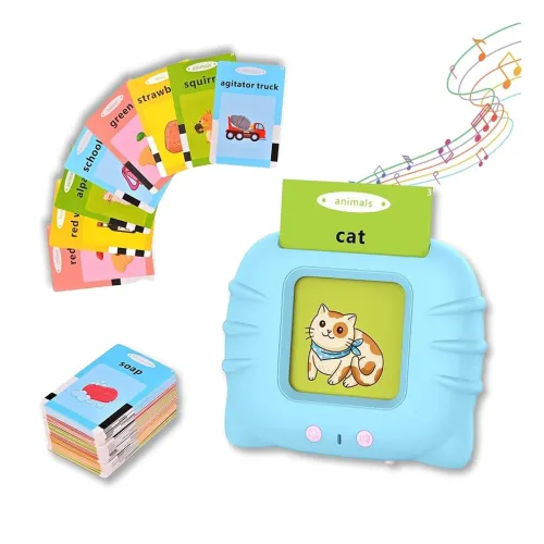Image of Bumtum Educational Learning Flash Card Toy (Blue, 112 Cards, 224 Words)
