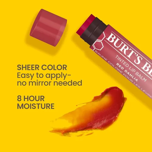 Image of Burts Bees Tinted Lip Balm, Red Dhalia, 4.5ml
