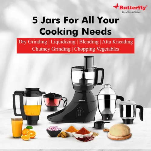 Image of Butterfly Rapid Food Processor 750 W Juicer Mixer Grinder (MAGIC / MAGIC 5 JAR | 5 Jars