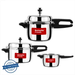Butterfly stainless steel 2 L, 3 L, 5 L Outer Lid Induction Bottom Pressure Cooker (Stainless Steel)