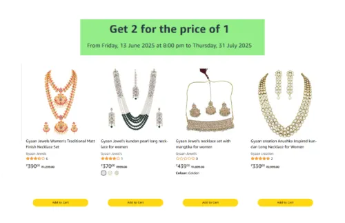 Image of Buy Any 1 Select Item & Get 1 Item Free Necklace in Your Cart