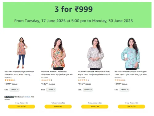 Image of Big Deal : Buy Any 3 for ₹999