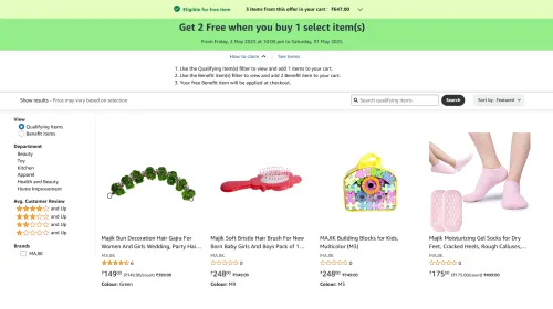 Image of Amazon Loot Offer: Buy 1, Get 2 Items FREE