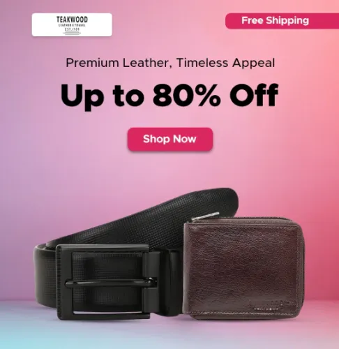 Image of BuyKaro Offer : Upto 80% off on Teakwood Leather Belt