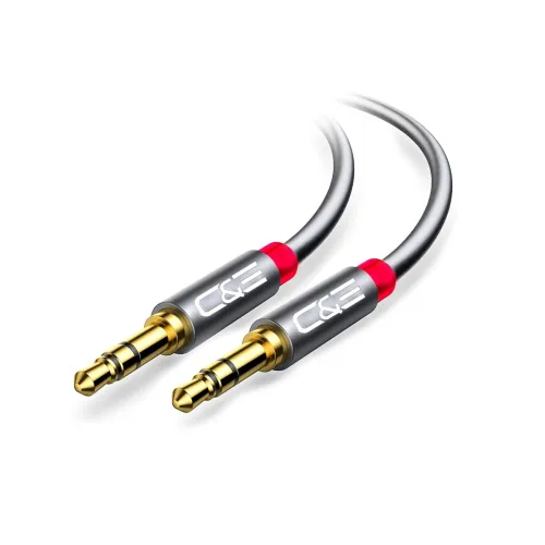 Image of C&E 1.5ft 3.5mm Aux Male to Male Stereo Audio Cable (Pack of 2)