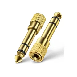 C&E 3.5 mm-to-6.35 mm Stereo Jack Converter (2‑Pack)