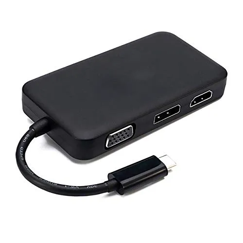 Image of CableDeconn 4-in-1 USB-C to HDMI/DVI/VGA/DP hub adapter