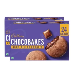 Cadbury Chocobakes ChocFilled Chocolate Cookies, 300 Grams (Pack of 2)