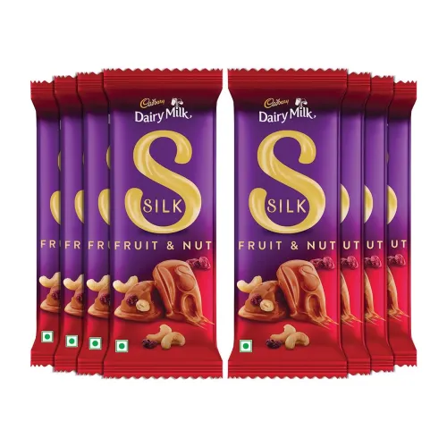 Image of Cadbury Dairy Milk Silk Fruit & Nut Chocolate Bar, 55 Gram (Pack Of 8)