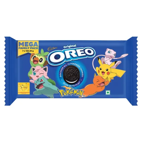 Image of Cadbury Oreo Pokémon Vanilla Flavour Creme Sandwich Biscuit Mega Family Pack, 876.75 g