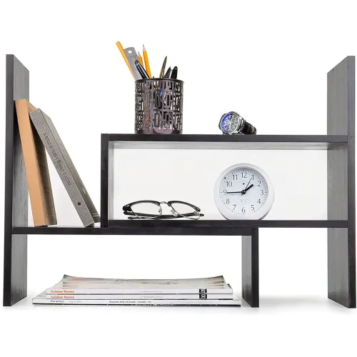 Image of Callas Adjustable Wood Desktop Storage Organizer