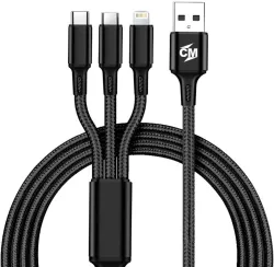 Callmate 3-in-1 Cable 2 A 1 m 3 in 1 Multiple USB Fast Charging for Android, iOS and Devices (Compatible with For All S