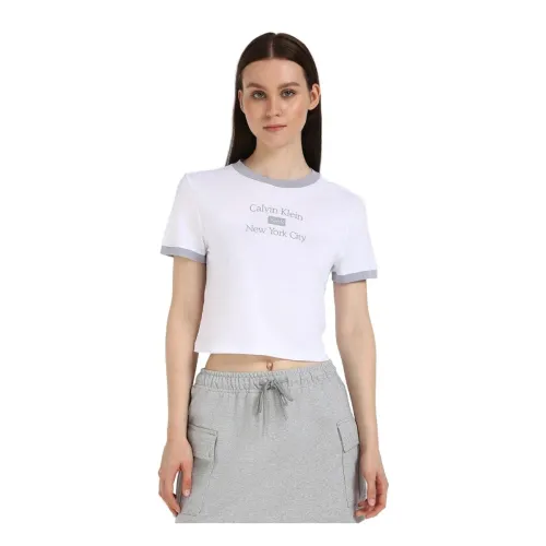 Image of Calvin Klein Jeans Women's Solid Regular Fit T-Shirt