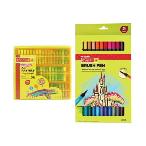 Image of Camel Pastels & Camlin Brush Pens Combo