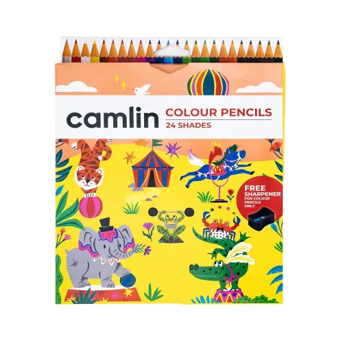 Image of Camlin Kokuyo 4192567 24-Shade Full Size Colour Pencil Set (Assorted)