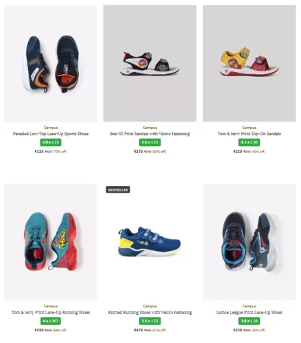 Image of campus boys shoes starting @ ₹135
